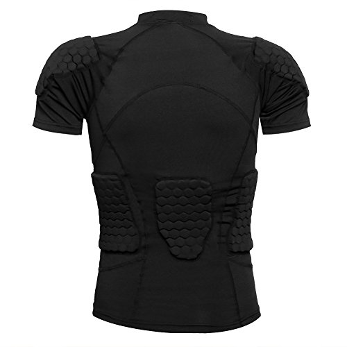 image for Zicac Men's Sports Shock Rash Guard Compression Padded Shirt Soccer Ba