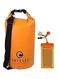 Odyssey Waterproof Roll Top Dry Bag w/ Free Waterproof Cell Phone Case - Compression Sack Keeps Gear Dry for Kayaking, Beach, Rafting, Boating, Hiking, Camping and Fishing