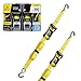 SMARTSTRAPS 14-Foot Ratchet Straps (2pk)-5,000 lbs Break Strength-1,667 lbs Safe Work Load Commercial Tie-Downs Designed for Heavy-Duty Cargo Transport-Safely Haul Your Equipment-Flatbed or Trailer primary