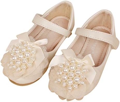 Always Pretty Little Girls Cute Round Toe Beading Ballet Ballerina Flats Princess Shoes (Toddler/Little Kid)