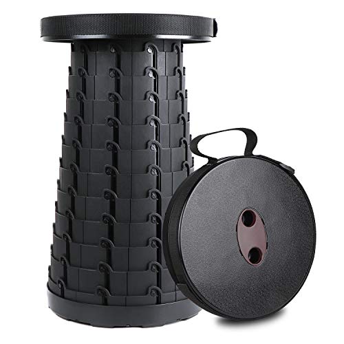 seanme Folding Stool for Camping Portable Telescoping Stool, Sturdy Retractable Stool for Picnics Camping Fishing Hiking Garden BBQ Kitchen Max Load 330lbs