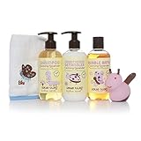 Little Twig All Bubble Bath Plus Shampoo Plus Detangler Plus Soft Washcloth and Tub Toy Gift Set, Calming Lavender, 2.18 Pound