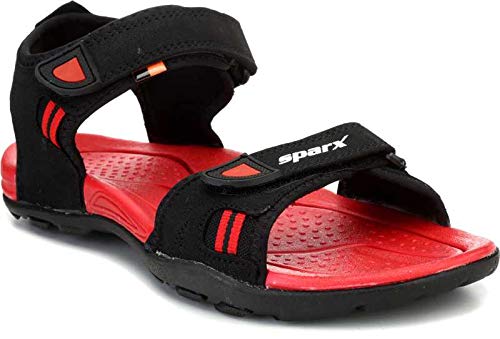 sparx men black red sandals