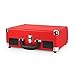 Vinyl Stereo Red Record Player 3 Speed Portable Turntable Suitcase Built in 2 Speakers RCA Line Out AUX Headphone Jack PC Recorder