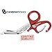 Trauma Shears with Carabiner - Stainless Steel Bandage Scissors for Surgical, EMT, EMS, Medical, Nursing, and Veterinary Use, First Aid Supplies and Accessories, 7.5-inch, Red