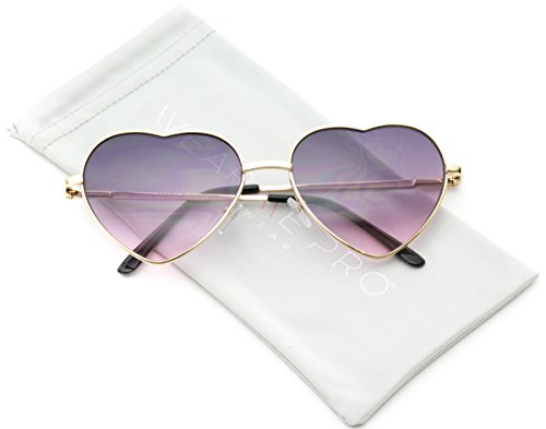 Women metal heart frame mirror lens cupid heartshape su…