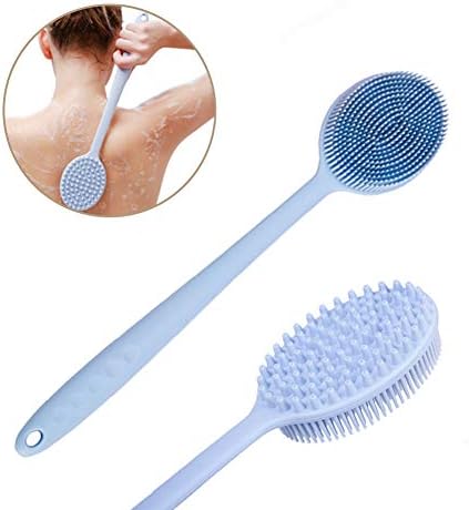 Xboun Silicone Bath Body Brush, Ultra-Soft BPA-Free Shower Back Scrubber with Ultra-soft Bristles and Long Handle for Woman (Light Blue)