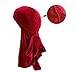 2Pack Waves Velvet Durag Cap Red Black Long Straps Designer Du-Rag for Men Women