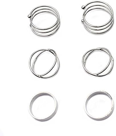 MLJB 6PCS 0ne Set S925 Silver Plated & 18K Gold Plated Cross Women Index Finger Band Ring