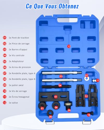BOVIEER Diesel Injector Extractor Set 303-1706 Compatible with Ford EcoBlue 2.0 TDCi & for Tourneo, Transit, Focus, Edge, Galaxy, S-Max, Mondeo, Ranger, Kuga, Injector Extractor Tool
