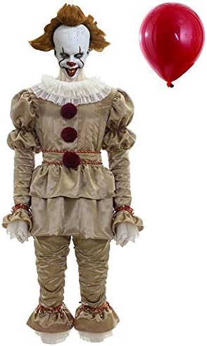Pennywise Costume Cosplay Adult Men & Kids It Dancing Clown Outfit Coat with Pants Full Suit Halloween Fancy Dress Merchandise Clothing