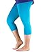 Premium Soft Light Comfy Fit Bamboo Capri Pants Under Dress Leggings for Women Regular and Plus Size Blue 6XL (US 3XL Plus)
