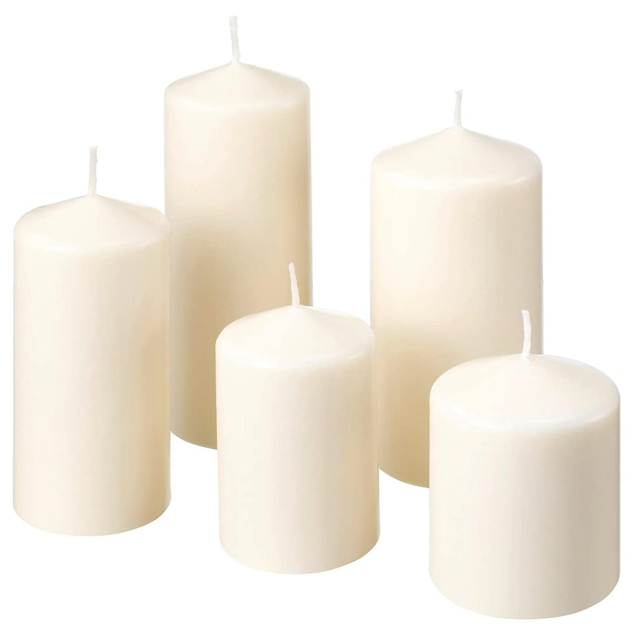 IKEA Fenomen Block Candle Set in Natural Colour; Fragrance-Neutral; 5 Pieces.