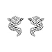 Platinum Plated Earrings AAA Zirconia Push Back Sugar Glider .52