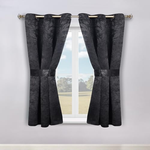 Superior Semi Blackout Curtains - Modern Leaves - 46" x 63" - Grommet Header -…