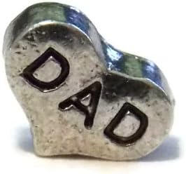 Dad Heart Charm for Floating Lockets - Old School Geekery Brand Locket Charms - Love Dad Charm