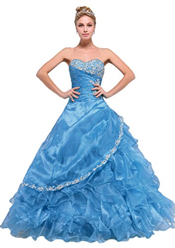 Efashion women s wedding gown color turquoise blue size…