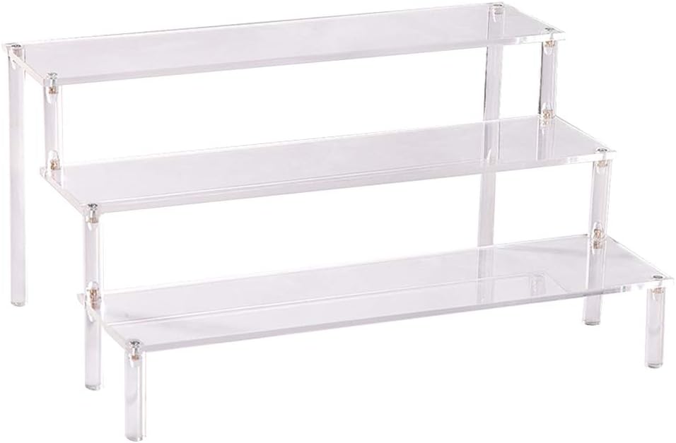 Three-Tier Display Rack Clear Acrylic Detachable Ladder Frame Toy Car Home Decor Display Stand