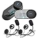 Buyee 2pcs BT Interphone Motorcycle Helmet Bluetooth Headset Wireless Intercom Headphones with Microphone for Motorbike Scooter Skiing Communication Range-800M