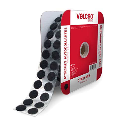 VELCRO Brand Adhesive Dots Black 500 Pk 3/4" Circles Sticky Back