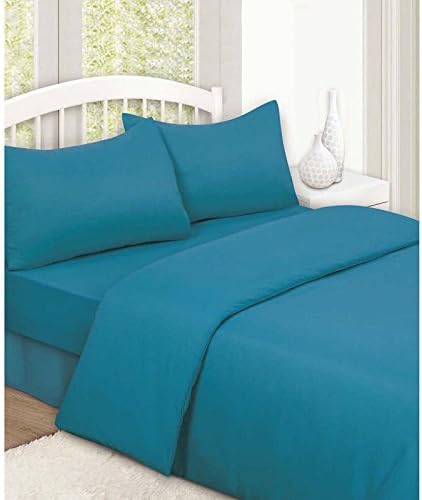 Starhomeware Plain Duvet Cover Set with Pillow Case Quilt Cover Bed Set in Sizes Single Double King Super King (King, Teal)