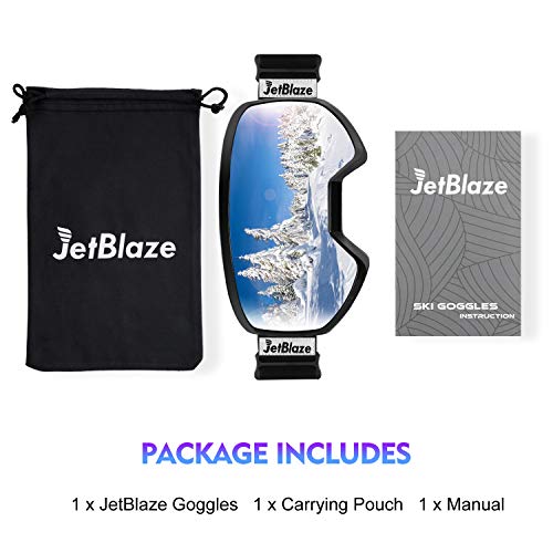 JetBlaze Ski Goggles, OTG Snowboard Goggles (Silver) - Thumbnail 5