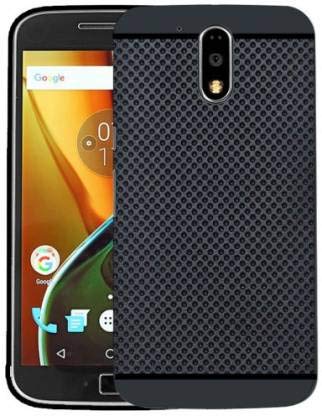 Hello Zone Exclusive Dotted Matte Finish Soft Back Case Cover for Moto G Plus, 4th Gen-Black
