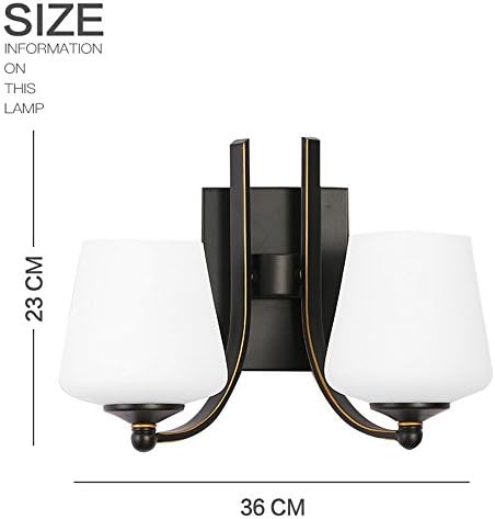 FIONADAN Teng-Hui Mustang American Single Dual Head Wall Lights Living Room Restaurant Is Modern Bedrooms Iron Art Glass Headboard Room Wall Lights [Energy Class A+++]