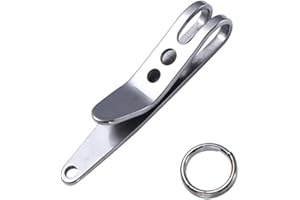 Htppzjr Siver Pocket Bag Suspension Clip Stainless Steel Bag Waist Belt Hanging Clip Mini Metal Key Buckles Portable Pocket Clips Outdoor Gadgets Strength Training Plate Storage Racks