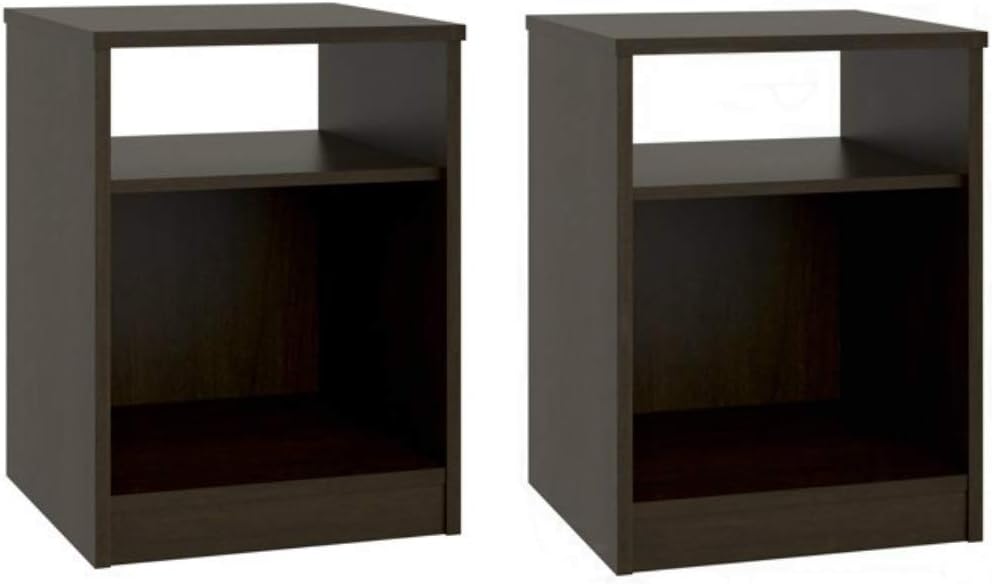 Amazon Com Mainstays Nightstand Features Open Top Shelf And Bottom Cubby In Espresso Finish Set Of 2 Free Furniture Cleaning Cloth Kitchen Dining