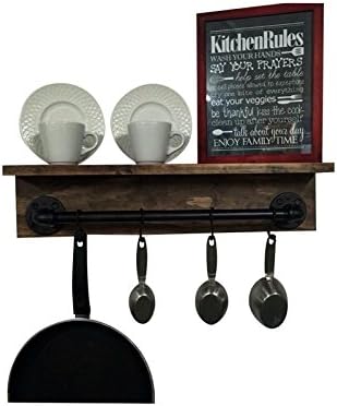Industrial kitchen shelves, industrial pot rack, rustic wall shelf, rustic kitchen decor, industrial decor, pot hanger, industrial shelf