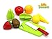 Little Treasures Play Chopping Kitchen toy colorful cutting food playset includes easy to cut apple, kiwi, grapefruit, lemon, banana, pear, strawberry Fasten and reattach easily for easy slicing