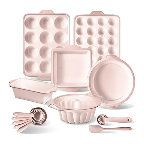 COOK WITH COLOR 17 Pc. Silicone Baking Pan Set - Non-Stick & Easy Clean Silicon…