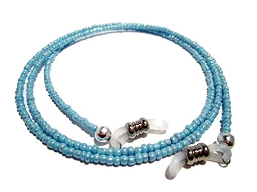 ATLanyards Light Sky Blue Beaded Eyeglass Holder - Holder for Glasses