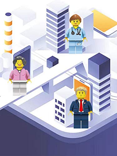 Eilane Set of 20 Imagination Generation Little Professionals Character Set Community Dollhouse Figures Play People Cartoon City Professional Building Blocks