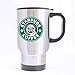 Funny Designed Style STAR PUGS COFFEE Stainless Steel Travel Mug Sliver 14 Ounce Coffee/Tea Mug - Personalized Gift For Birthday,Christmas And New Year
