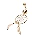 TOOGOO(R) Belly Ring Beautifully Gold Dream Catcher Feather Rhinestone Piercing Belly Button Navel Ring Barbell (Pink)
