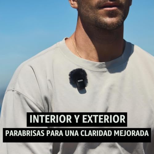 Wireless Micro - Kit de micrófono inalámbrico Compacto para cámara, Dos micrófonos con Receptor de cámara, Receptor para Smartphone y Estuche de Carga para creación de Contenido - USB-C, Negro