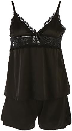 Moobody Women's Sexy Short Pajama Set Two-Piece Satin Cami Set Sleepwear