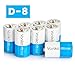 Voniko Ultra Alkaline D Batteries, Batteries D Size 8 Pack, 10-Year Shelf Life and 6-9 Times The Power as Carbon Batteries, Type D Battery 1.5 Volt