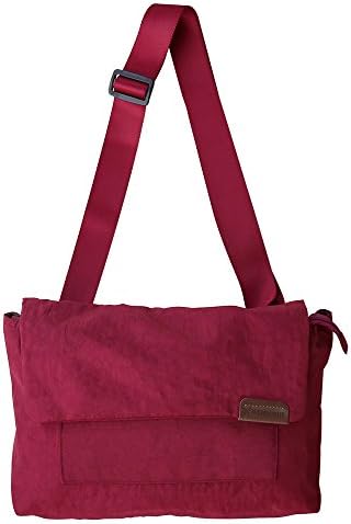 Cross Body Nylon Bags Messenger Shoulder Bags Casual Handbag Travel Bag Bicycle Multi-bag with PU multi-card bit card (Burgundy)