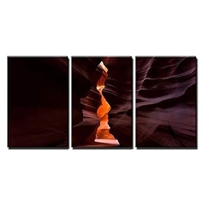 3 Piece Canvas Wall Art - Antelope Canyon,Arizona,American Southwest - Modern Home Art Stretched and Framed Ready to Hang - 16"x24"x3 Panels