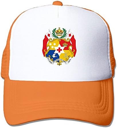 PJ090KA Custom Novelty Adult Coat Of Arms Of Tonga Hip Hop Visor Cap Orange
