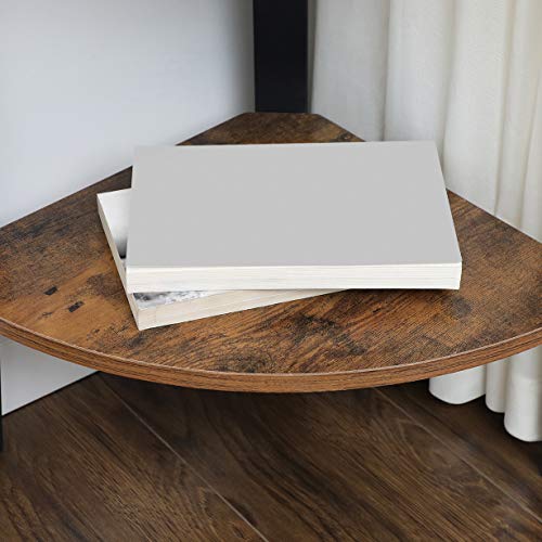 VASAGLE Corner Shelf Stand, 4Tier Corner Bookshelf, Industrial Corner