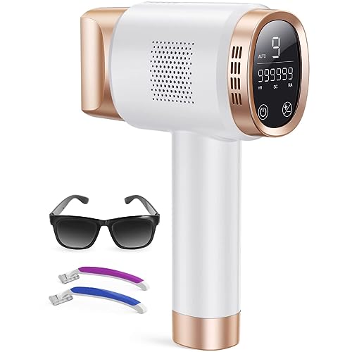 Finequin IPL Hair Removal Device for Women and Men, Upgraded Hair Reduction System, Adjustable Intensity Levels with Hair Removal Function, Full Body At-Home Salon Alternative（Green）