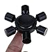 Huayang| Alloy Rudder Shape Six Wings Fidget Hand Spinner for ADHD Anxiety Autism Stress Reducer Hand Spinner Six side Metal Black