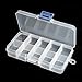 Gleader 1 - 10 Adjustable Clearly Compartment Crafts Plastic Storage Stock Case Box for Barrette Bead Jewellery Findings Nail Art Craft Tool Small Accessories - visually adjustable clearly storage box