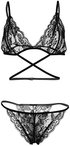 Fashion Women Lace Push Up Top Bra Underpant Set Sexy Bralette Strappy Soft Bustier Lingerie Christmas Thong with Garter