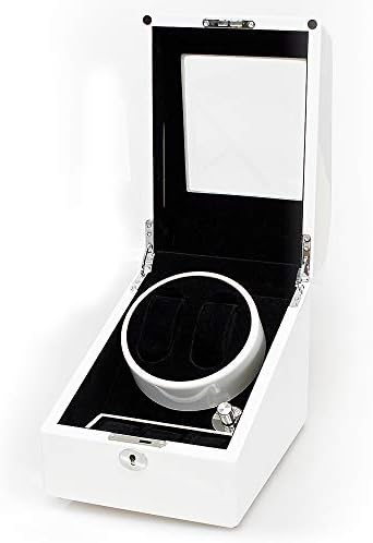 Costick ワインディングマシーン 2本巻 Ledライト付 マブチモーター 静音 ウォッチワインダー ワインディングマシン 腕時計 収納 ホワイト