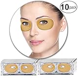 Anti Aging Treatments Set / Kit of 10 Pairs Eyes 24K Gold Collagen Gel Crystal Masks / Patches for Wrinkles Dark Circles